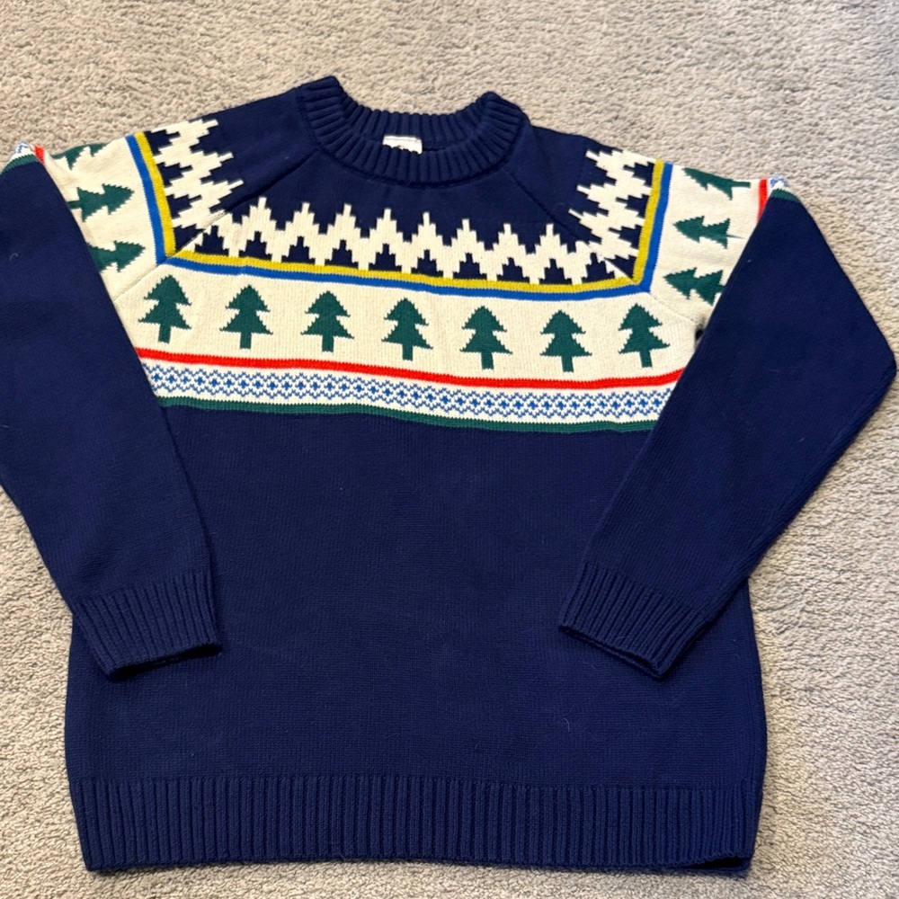 Hanna Andersson Navy Blue Tree Pattern Sweater
